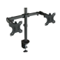 Support de table Tooq avec bras articulés pour 2 écrans 13"-32" - Pivotant et inclinable - Gestion des câbles - Poids max 8kg x