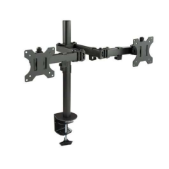 Support de table Tooq avec bras articulés pour 2 écrans 13"-32" - Pivotant et inclinable - Gestion des câbles - Poids max 8kg x