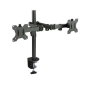 Support de table Tooq avec bras articulés pour 2 écrans 13"-32" - Pivotant et inclinable - Gestion des câbles - Poids max 8kg x