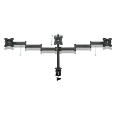 Support de table Tooq avec bras articulés pour 3 écrans 13"-27" - Pivotant et inclinable - Gestion des câbles - Poids max 8kg x