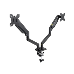 Support de bureau articulé Tooq pour 2 écrans 13"-34" - Pivotant et inclinable - Ressort à gaz - Poids maximal 10 kg par bras -
