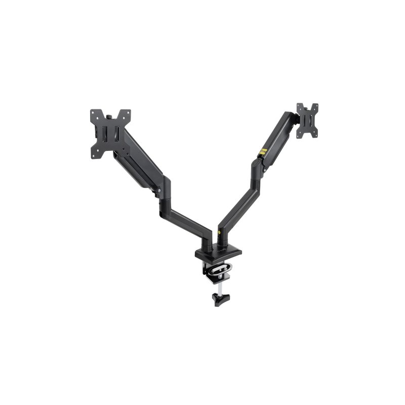 Support de bureau articulé Tooq pour 2 écrans 13"-34" - Pivotant et inclinable - Ressort à gaz - Poids maximal 10 kg par bras -