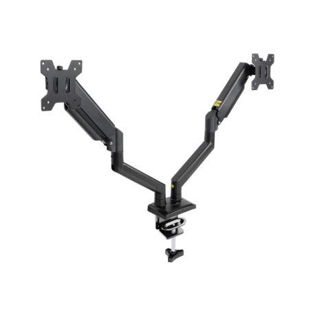Support de bureau articulé Tooq pour 2 écrans 13"-34" - Pivotant et inclinable - Ressort à gaz - Poids maximal 10 kg par bras -