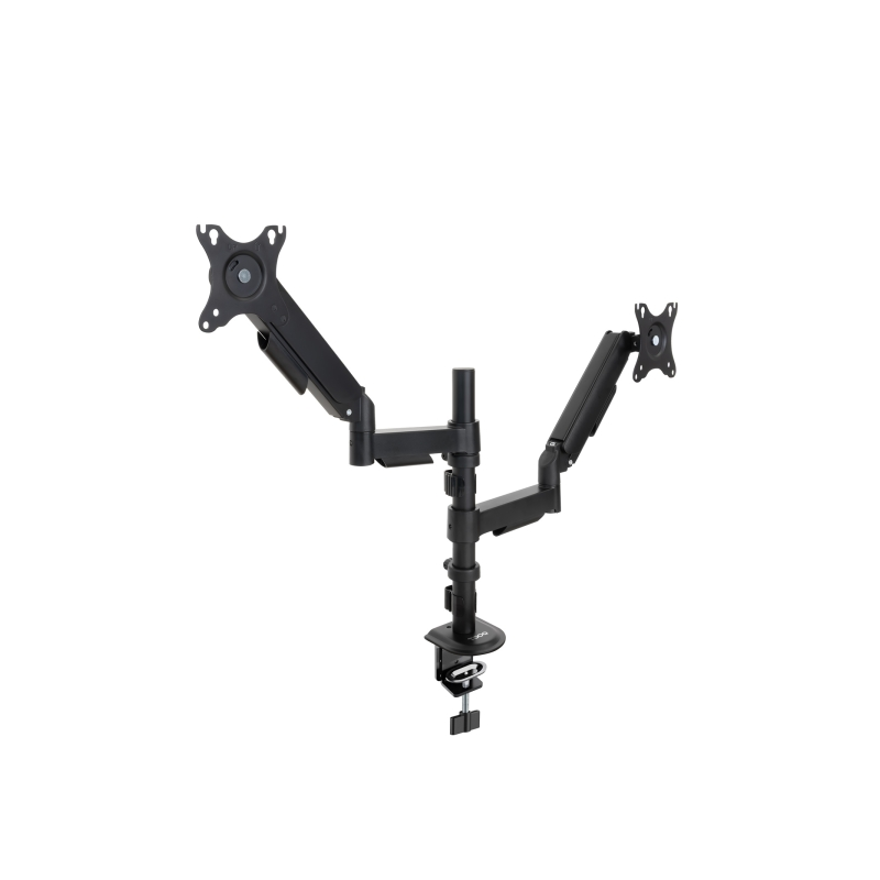 Support de bureau articulé Tooq pour 2 écrans 17"-32" - Hauteur réglable, pivotant et inclinable - Gestion des câbles - Poids ma