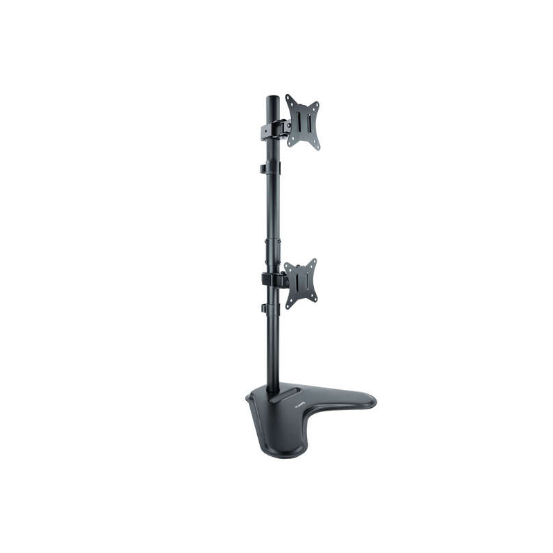 Support de table Tooq pour 2 écrans verticaux 17"-32" - Pivotant et inclinable - Poids max 9kg x bras - VESA 100x100mm