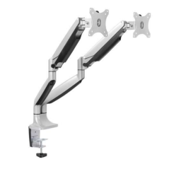 Support de Table Tooq avec Bras Articulés pour 2 Moniteurs 13"-32" - Pivotant et Inclinable - Ressort à Gaz - Poids Max 9kg x Br