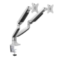 Support de Table Tooq avec Bras Articulés pour 2 Moniteurs 13"-32" - Pivotant et Inclinable - Ressort à Gaz - Poids Max 9kg x Br