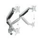 Support de Table Tooq avec Bras Articulés pour 2 Moniteurs 13"-32" - Pivotant et Inclinable - Ressort à Gaz - Poids Max 9kg x Br