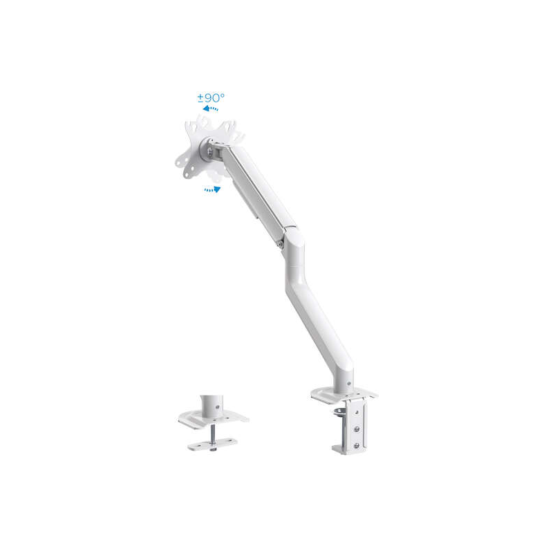 Support de table pour écran inclinable et pivotant à 1 bras Tooq 17-32" - Couleur blanche