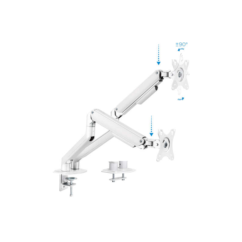 Tooq Support de table pivotant pour pantalon avec 2 bras 17-32" - Couleur Blanc