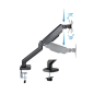 Support de Table Écran Tooq - Pivotant - Inclinable - 1 Bras 17-32 - Couleur Noir