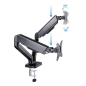 Support de table pour écran Tooq - Rotation 180º - Inclinaison - 2 Bras 17-32 - Couleur Noir