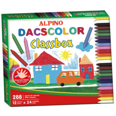 Alpino Dacscolor Pack Économique de 288 crayons de couleur semi-doux - Miscibles - Ne tachent pas - Couleurs assorties