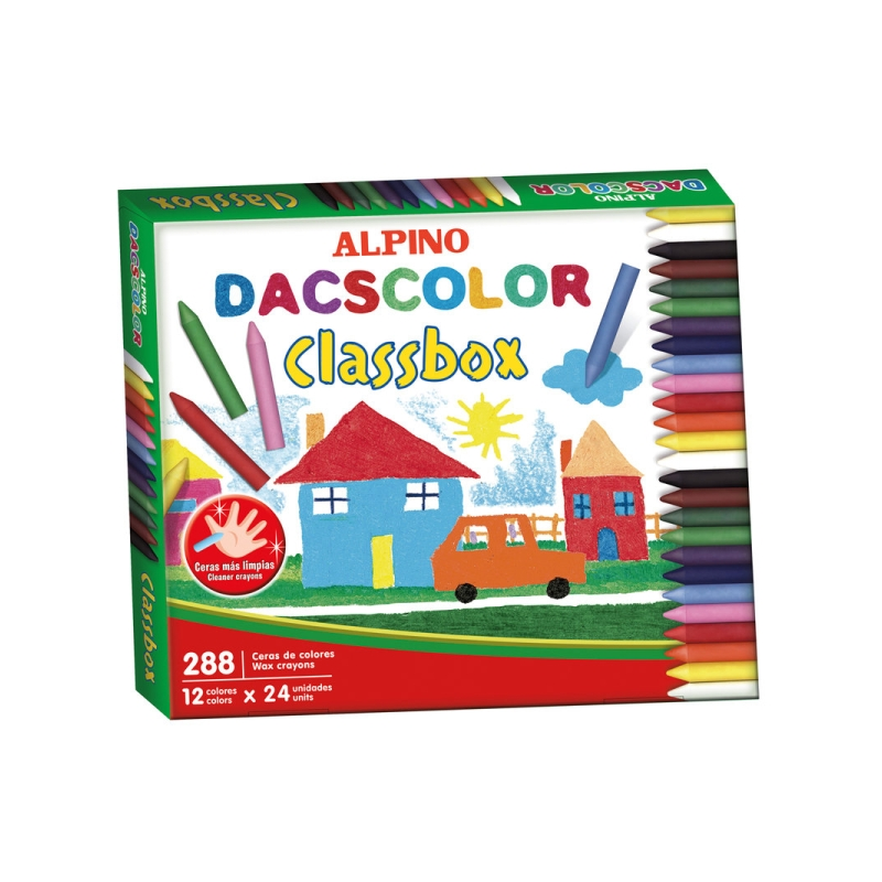 Alpino Dacscolor Pack Économique de 288 crayons de couleur semi-doux - Miscibles - Ne tachent pas - Couleurs assorties