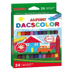 Crayons de couleur Alpino Dacscolor, paquet de 24, semi-doux, miscibles, non tachants, couleurs assorties