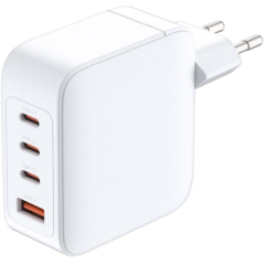 Chargeur mural D-Link 140 W GaN - 3 ports USB-C et 1 port USB-A - Charge rapide QC 4.0 - Blanc