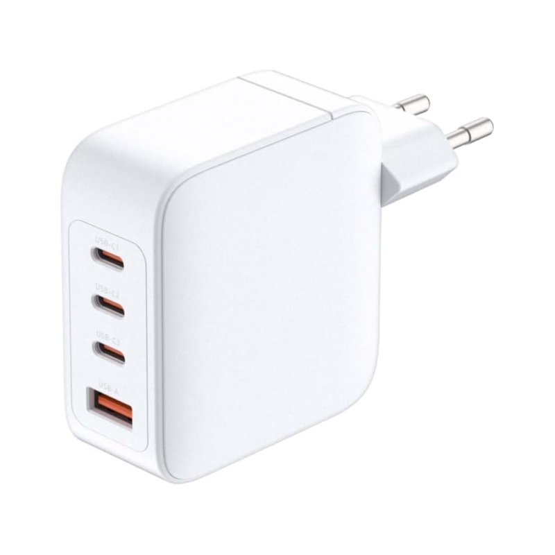 Chargeur mural D-Link 140 W GaN - 3 ports USB-C et 1 port USB-A - Charge rapide QC 4.0 - Blanc