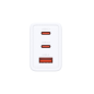 Chargeur mural D-Link 65 W GaN - 2 ports USB-C et 1 port USB-A - Connecteurs interchangeables - Blanc
