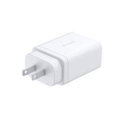 Chargeur mural D-Link 65 W GaN - 2 ports USB-C et 1 port USB-A - Connecteurs interchangeables - Blanc
