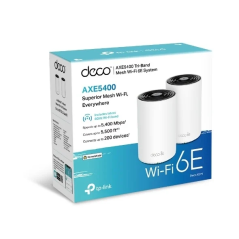 TP-Link Deco XE75 Pack de 2 Sistemas WiFi Mesh - Tribanda - Velocidad hasta 5.4Gbps - WiFi 6E - Ethernet 1Gbps - Cobertura hasta