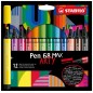 Lot de 12 StabiloPen 68 MAX ARTY Feutres Pointe Biseautée