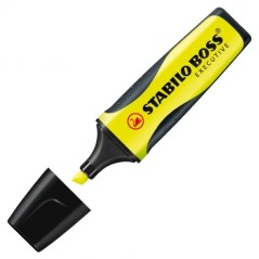 Marqueur fluorescent jaune rechargeable Stabilo Boss x10
