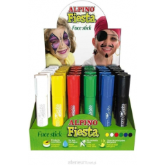 Alpino Fiesta Face Stick Display avec 36 bâtons de peinture pour le visage - Système rétractable rotatif - Se lave à l'eau - Tes