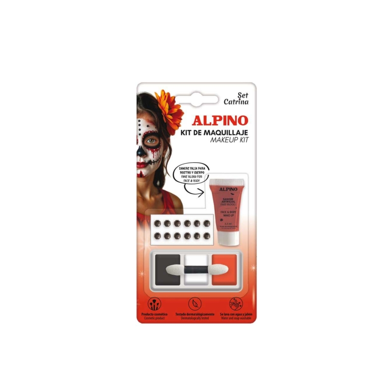 Coffret de maquillage Alpino Catrina - Se lave à l'eau et au savon - Testé dermatologiquement - Couleurs assorties