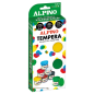 Coffret Alpino de 7 pots de peinture tempera 40 ml + pinceau - Très couvrante et lavable - Couleurs assorties
