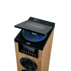 Thomson Cosy DS122CD Sound Tower 60W Bluetooth 5.0 - Lecteur CD - Entrée AUX 3,5 mm, USB et Lecteur de Carte SD/MMC - Télécomman