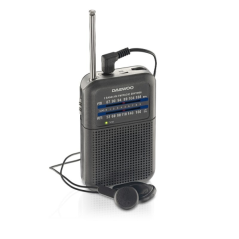 Radio portable AM/FM Daewoo DW1008 - Antenne télescopique et syntonisation analogique précise - Haut-parleur intégré - Prise cas