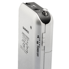 Radio portable AM/FM Daewoo DW1008 - Antenne télescopique et syntonisation analogique précise - Haut-parleur intégré - Prise cas