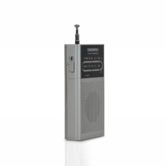Radio AM/FM Daewoo - Fonctionne sur piles - Prise jack 3,5 mm - Antenne télescopique - Haut-parleur intégré - 130 x 70 x 28 mm -