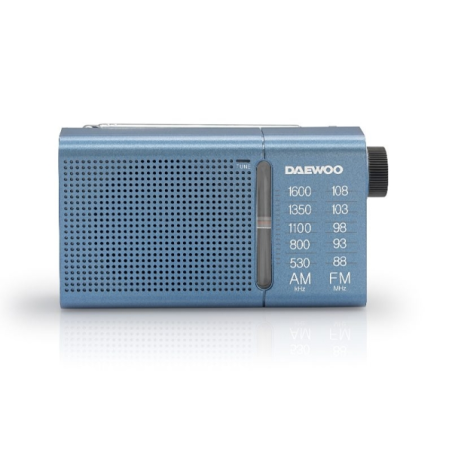 Radio analogique portable AM/FM Daewoo DW1037 - Antenne télescopique - Haut-parleur intégré - Casque inclus - Prise jack 3,5 mm