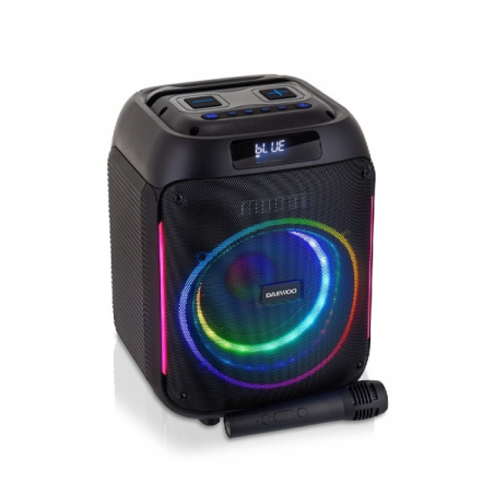 Enceinte karaoké sans fil Daewoo - 40 W - Bluetooth - Radio FM - Batterie 2000 mAh - Microphone intégré - Lecteur microSD - Pris