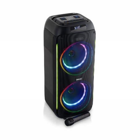 Enceinte karaoké sans fil Daewoo - 40 W - Bluetooth - Radio FM - Batterie 2000 mAh - Microphone intégré - MicroSD - Prise jack 3