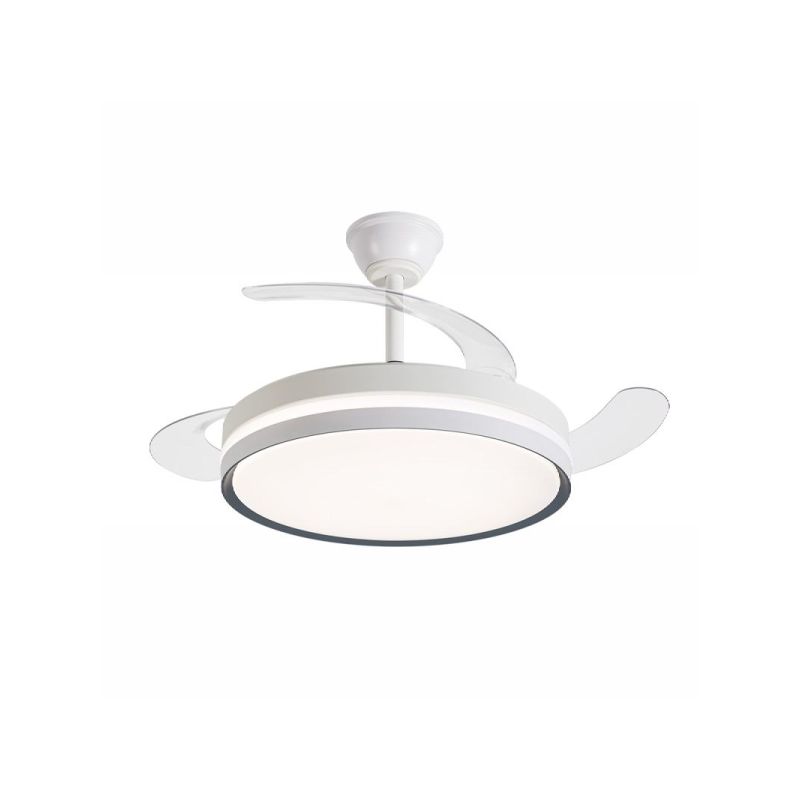 Ventilateur plafond Daewoo 106 cm blanc LED pales rétractables