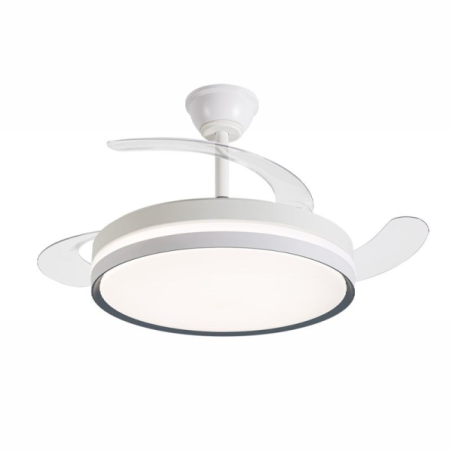 Ventilateur plafond blanc pales courbées