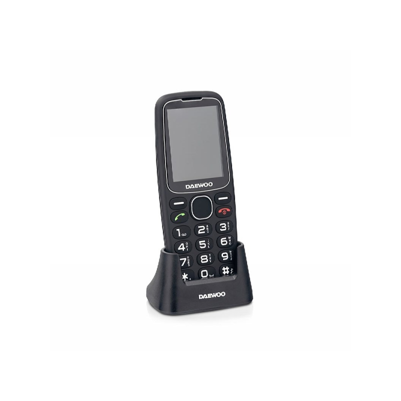 Téléphone portable Daewoo pour seniors - Écran 2,4" - Grandes touches rétroéclairées - Batterie 1400 mAh - Bouton SOS arrière -