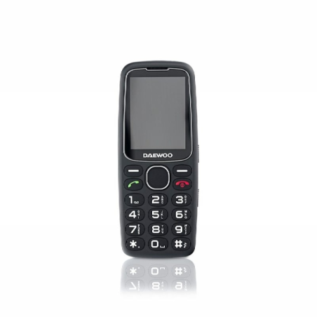 Téléphone portable Daewoo pour seniors - Écran 2,4" - Grandes touches rétroéclairées - Batterie 1400 mAh - Bouton SOS arrière -