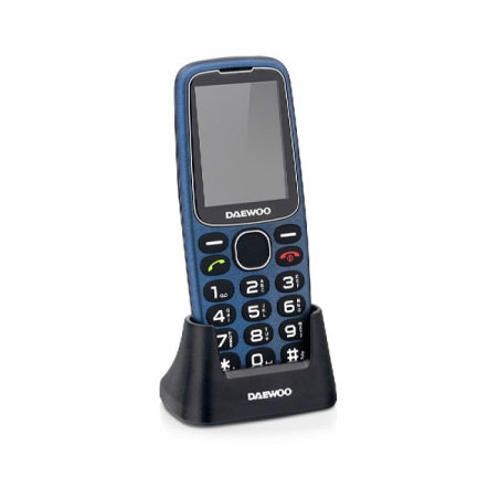 Téléphone portable Daewoo pour seniors - Écran 2,4" - Grandes touches rétroéclairées - Batterie 1400 mAh - Bouton SOS arrière -