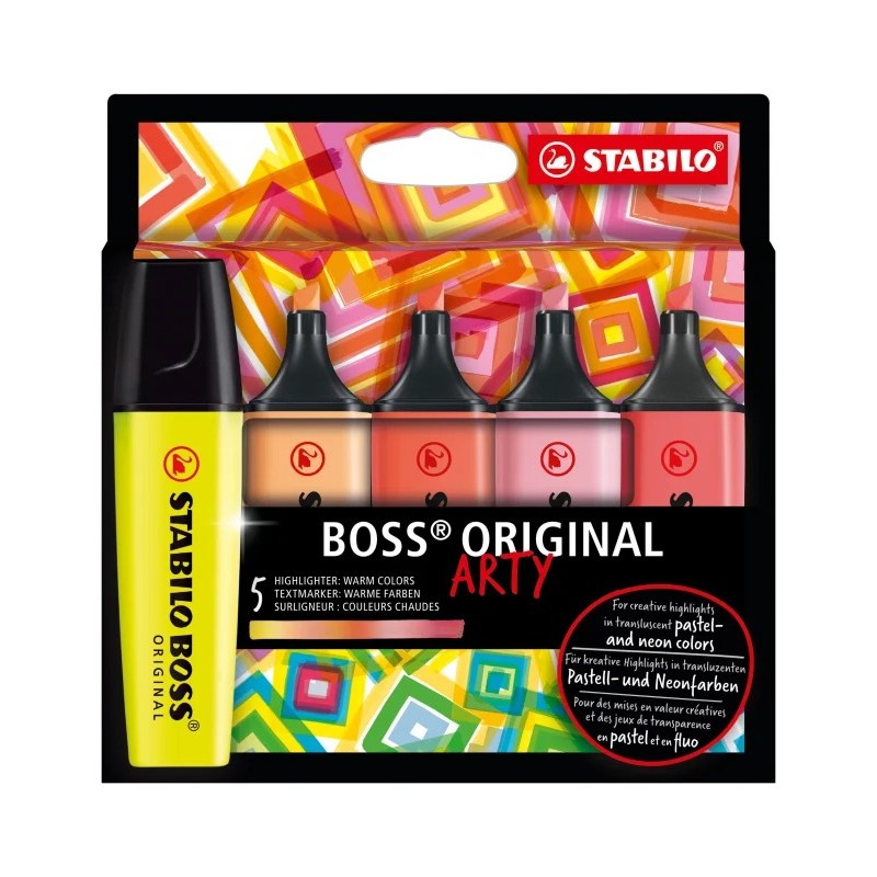 Lot de 5 surligneurs Stabilo Original Arty couleurs assorties Lot de 5 surligneurs Stabilo Original Arty couleurs assorties