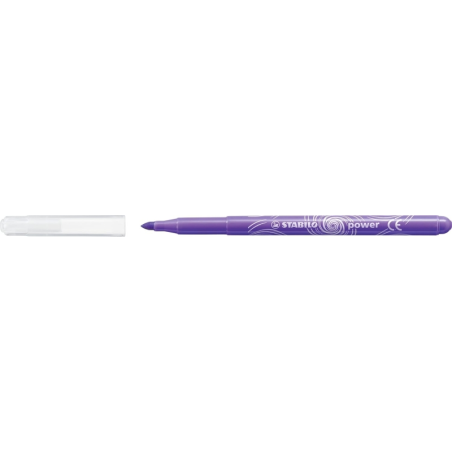 Pack Stabilo Power avec 12 feutres de couleur - Pointe moyenne 2 mm - Encre lavable - Capuchon ventilé - Couleurs assorties