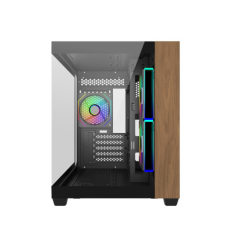 Boîtier mini-tour bois Cooler Master Elite 481 - 3 ventilateurs RGB 120 mm - Vue panoramique - Compatible MicroATX/Mini-ITX - Do