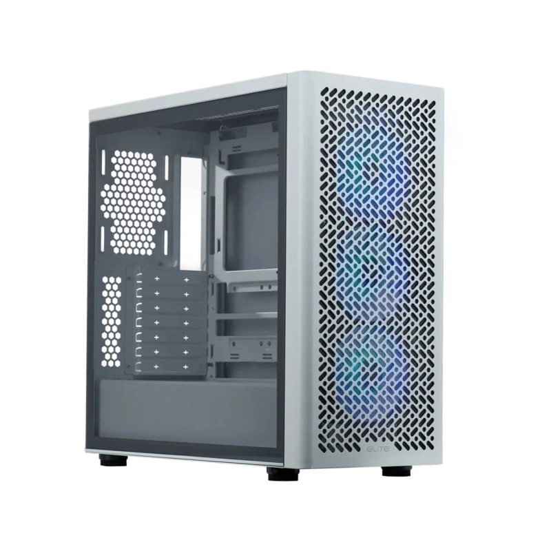 Boîtier tour Cooler Master Elite 502 E-ATX - 3 ventilateurs RGB 120 mm - Fenêtre latérale - Gestion des câbles - Audio - 1 port