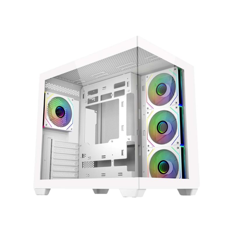 Boîtier moyen tour Cooler Master Elite 681 ATX/MicroATX/Mini-ITX - 4 ventilateurs RGB 120 mm - Vue panoramique - Double caméra -