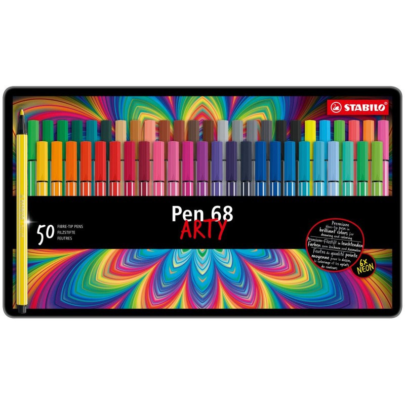 Lot de 50 feutres Stabilo Pen 68 Arty