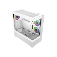 Boîtier moyen tour Cooler Master Elite 690 Wood ATX/MicroATX/Mini-ITX - 3 ventilateurs RGB 120 mm - Vue panoramique - Double cam