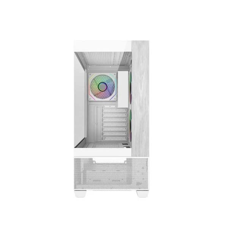 Boîtier moyen tour Cooler Master Elite 690 Wood ATX/MicroATX/Mini-ITX - 3 ventilateurs RGB 120 mm - Vue panoramique - Double cam