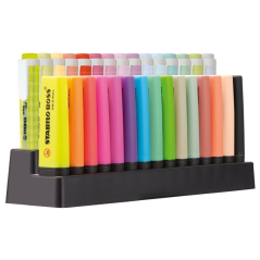 Coffret de bureau Stabilo avec 15 marqueurs Stabilo Boss et 15 marqueurs Swing Cool - Encre à base d'eau - Couleurs assorties